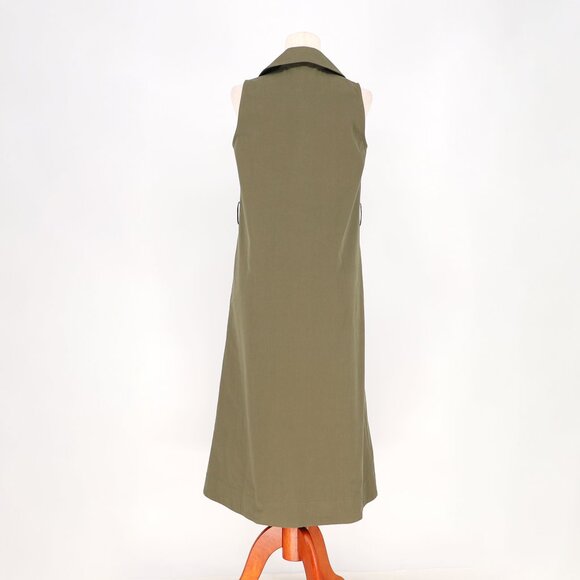 NWT TUCKERNUCK Army Green Sleeveless Chamberlin A-Line Midi Dress Size S - Picture 4 of 10